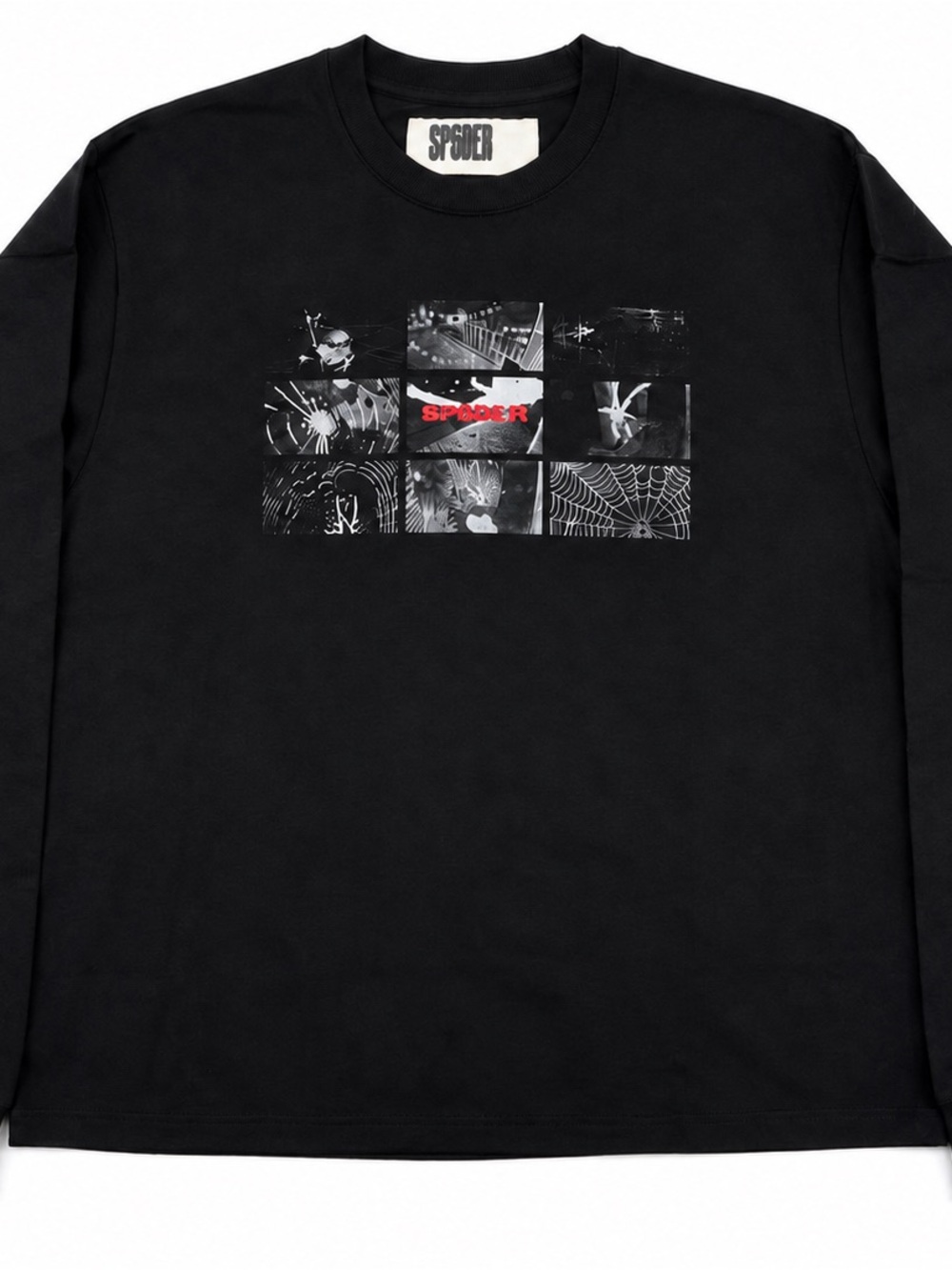 SP5DER Black Graphic Long Sleeve Tee (Limited Drop)